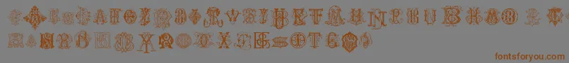 IntellectaMonogramsRandomSamples Font – Brown Fonts on Gray Background