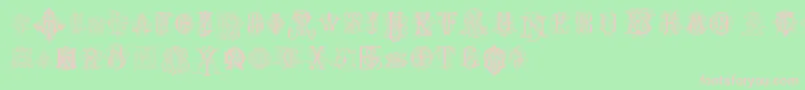 IntellectaMonogramsRandomSamples Font – Pink Fonts on Green Background