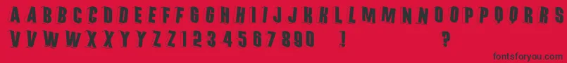 Threedimrightwards Font – Black Fonts on Red Background