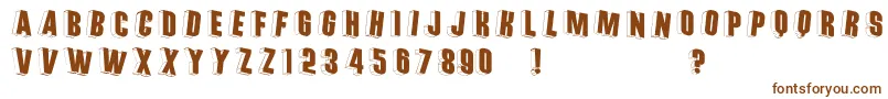 Threedimrightwards Font – Brown Fonts on White Background
