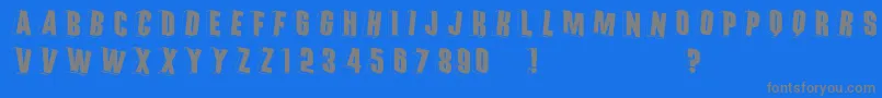 Weitere Informationen zur Threedimrightwards-Schriftart Threedimrightwards-Schriftart – Graue Schriften auf blauem Hintergrund