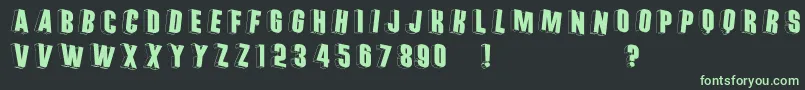 Threedimrightwards Font – Green Fonts on Black Background