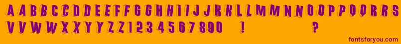 Threedimrightwards Font – Purple Fonts on Orange Background
