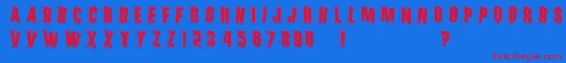Threedimrightwards Font – Red Fonts on Blue Background
