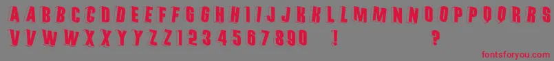 Threedimrightwards Font – Red Fonts on Gray Background