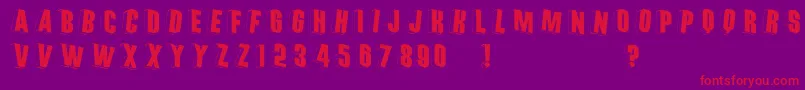 Threedimrightwards Font – Red Fonts on Purple Background