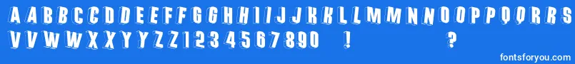Threedimrightwards Font – White Fonts on Blue Background