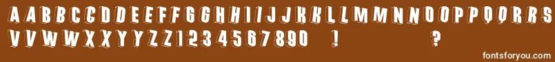 Threedimrightwards Font – White Fonts on Brown Background