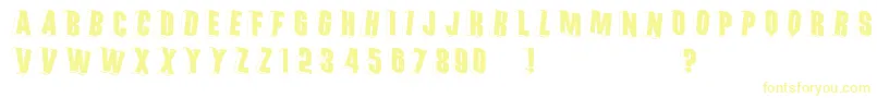 Threedimrightwards-Schriftart – Gelbe Schriften