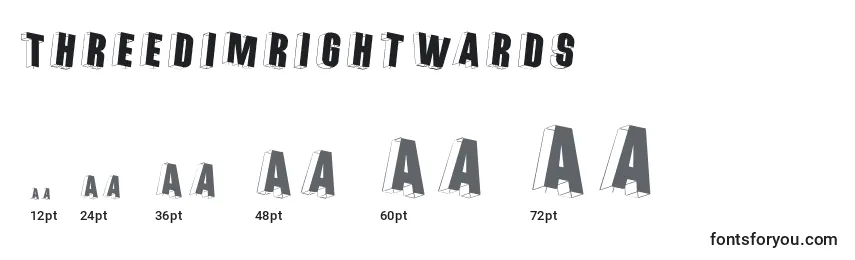 Threedimrightwards Font Sizes