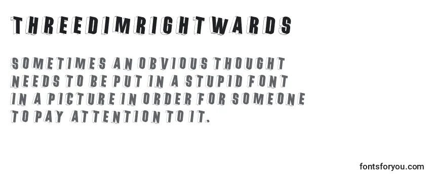 Review of the Threedimrightwards Font