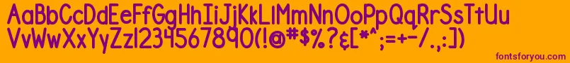 DjbNumber2PencilBold Font – Purple Fonts on Orange Background