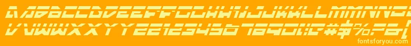 Trajialaseri Font – Yellow Fonts on Orange Background