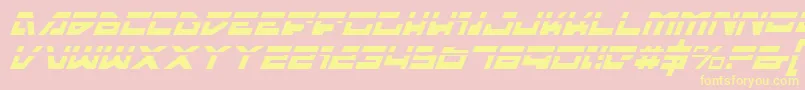Trajialaseri-Schriftart – Gelbe Schriften auf rosa Hintergrund