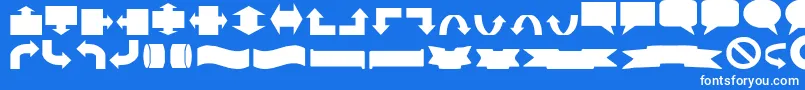 Varis-Schriftart – Weiße Schriften auf blauem Hintergrund