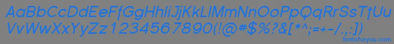 フォントFlorsn04 – 灰色の背景に青い文字