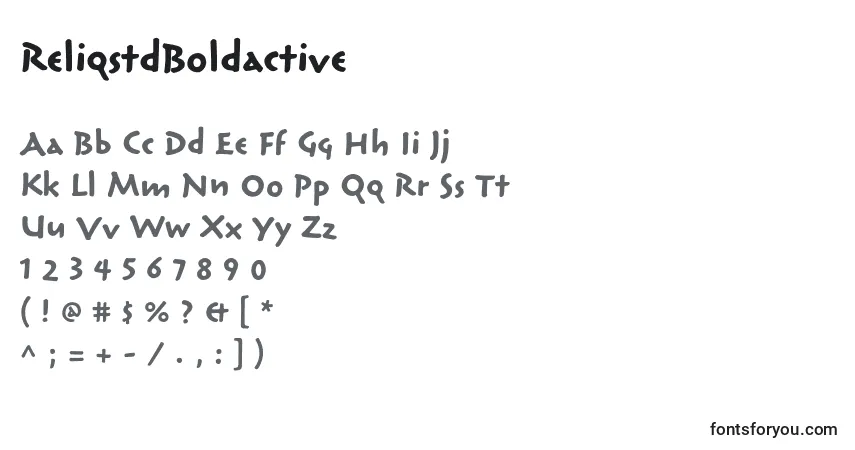 Czcionka ReliqstdBoldactive – alfabet, cyfry, specjalne znaki