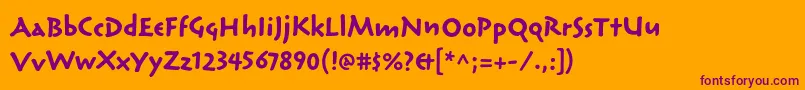 ReliqstdBoldactive Font – Purple Fonts on Orange Background