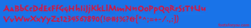 ReliqstdBoldactive Font – Red Fonts on Blue Background