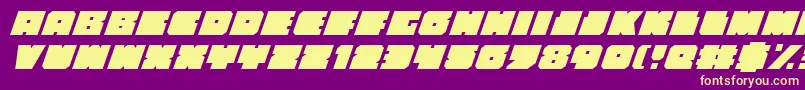 Anakefkai-fontti – keltaiset fontit violetilla taustalla