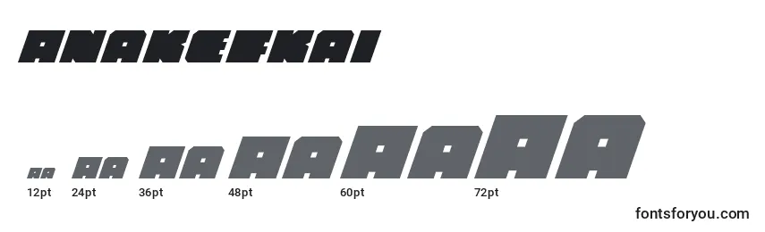Размеры шрифта Anakefkai