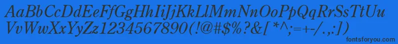 CenturyRetrospectiveSsiItalic Font – Black Fonts on Blue Background
