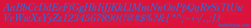 CenturyRetrospectiveSsiItalic Font – Blue Fonts on Red Background