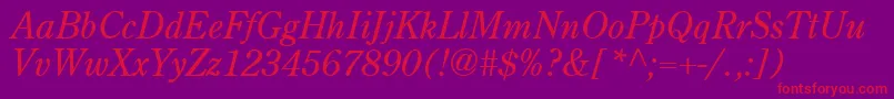 CenturyRetrospectiveSsiItalic Font – Red Fonts on Purple Background