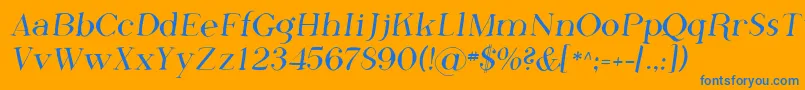 フォントSfphosphorusfluoride – オレンジの背景に青い文字