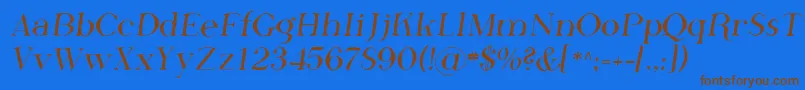 Sfphosphorusfluoride Font – Brown Fonts on Blue Background