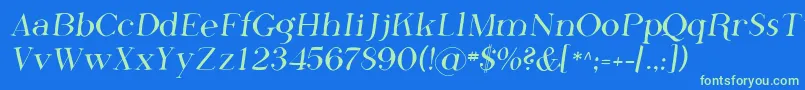 Шрифт Sfphosphorusfluoride – зелёные шрифты на синем фоне