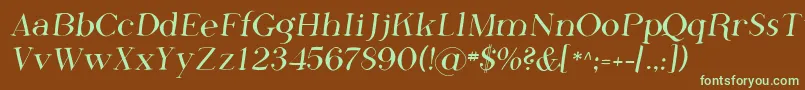 Шрифт Sfphosphorusfluoride – зелёные шрифты на коричневом фоне