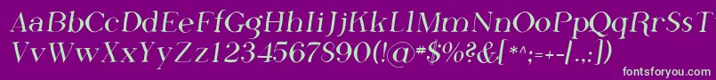 Sfphosphorusfluoride Font – Green Fonts on Purple Background