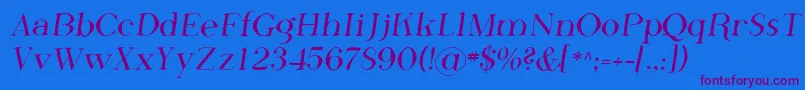 Sfphosphorusfluoride-fontti – violetit fontit sinisellä taustalla
