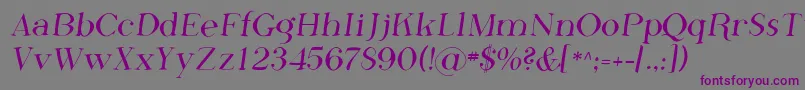 Sfphosphorusfluoride-Schriftart – Violette Schriften auf grauem Hintergrund