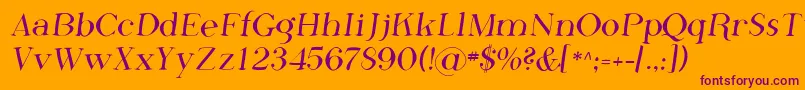 Sfphosphorusfluoride-Schriftart – Violette Schriften auf orangefarbenem Hintergrund