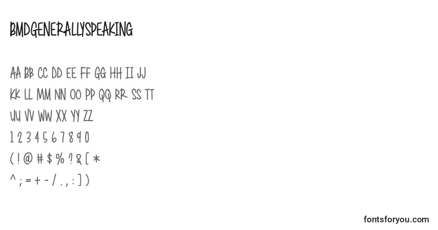 BmdGenerallySpeakingフォント–アルファベット、数字、特殊文字