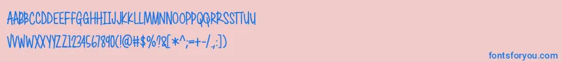 フォントBmdGenerallySpeaking – ピンクの背景に青い文字