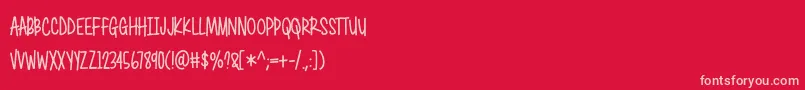 Fonte BmdGenerallySpeaking – fontes rosa em um fundo vermelho