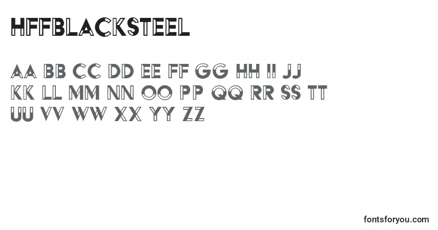 A fonte HffBlackSteel – alfabeto, números, caracteres especiais