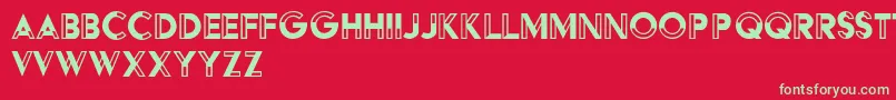 HffBlackSteel Font – Green Fonts on Red Background