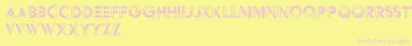 HffBlackSteel-fontti – vaaleanpunaiset fontit keltaisella taustalla