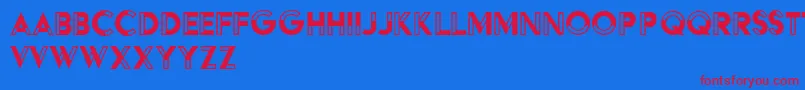HffBlackSteel Font – Red Fonts on Blue Background