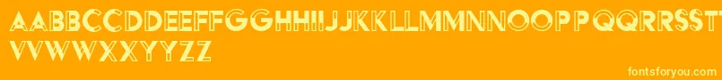 HffBlackSteel Font – Yellow Fonts on Orange Background