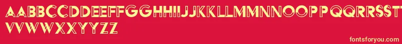 HffBlackSteel Font – Yellow Fonts on Red Background