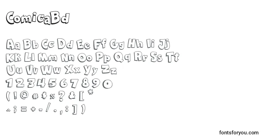 ComicaBd Font – alphabet, numbers, special characters