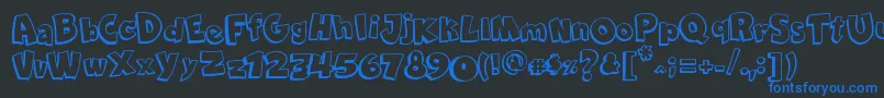 Шрифт ComicaBd – синие шрифты на чёрном фоне