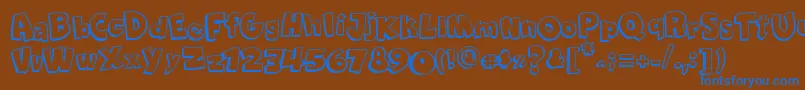 フォントComicaBd – 茶色の背景に青い文字