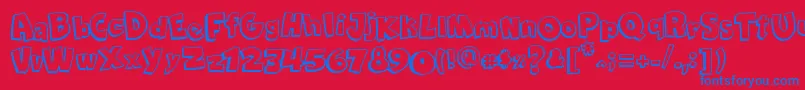 フォントComicaBd – 赤い背景に青い文字