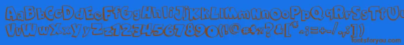ComicaBd Font – Brown Fonts on Blue Background